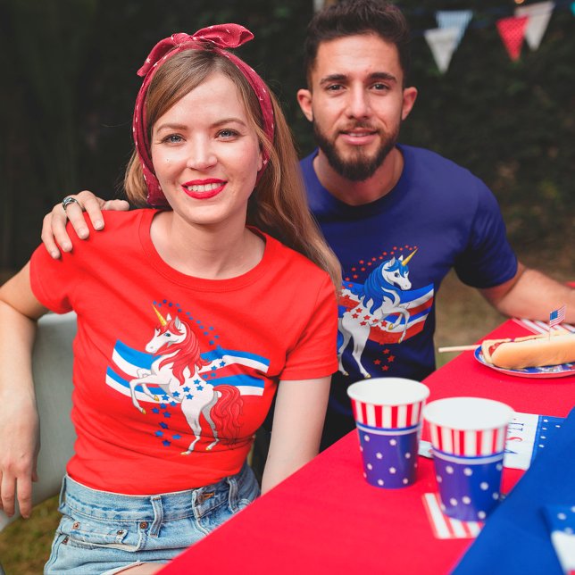 Red White Blue Mane American Unicorn T-Shirt (Von Creator hochgeladen)