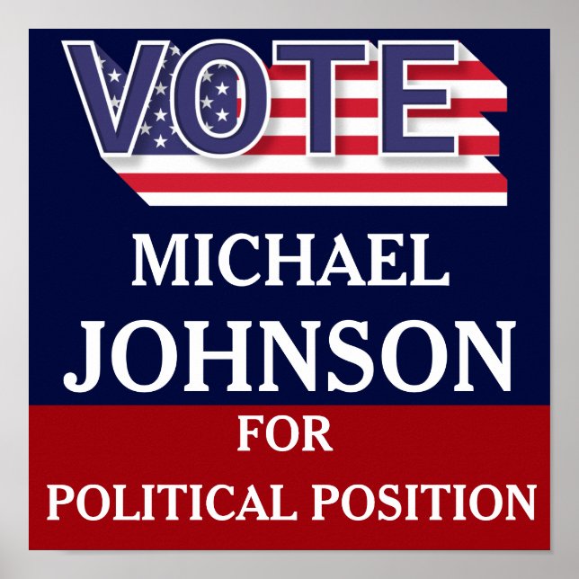 Red White Blue Modern Kampagne Politisch Poster (Vorne)