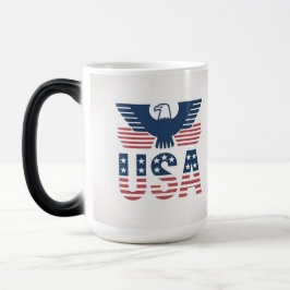 Red White Blue Morphing USA Mug Verwandlungstasse