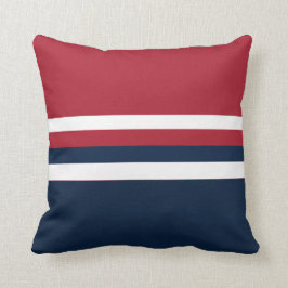 Red White Blue Nautic Throw Pillow Kissen