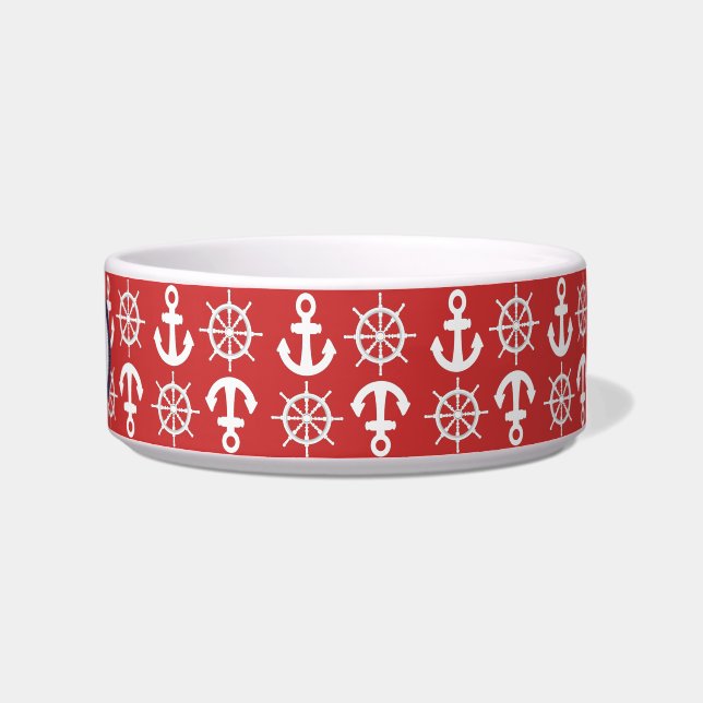Red White Blue Nautical Beach Anchors Wheels Napf (Rechts)