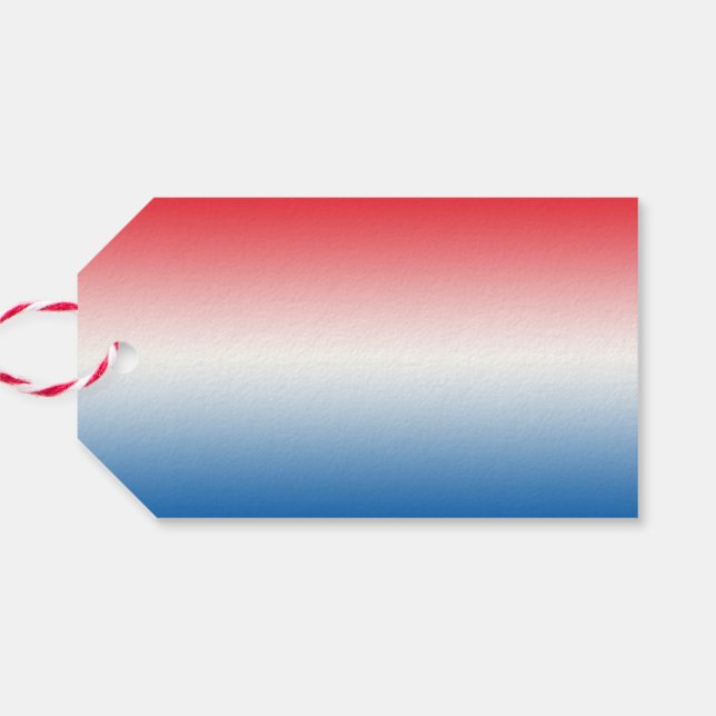 Red White & Blue Ombre Geschenkanhänger (Rückseite Horizontal)