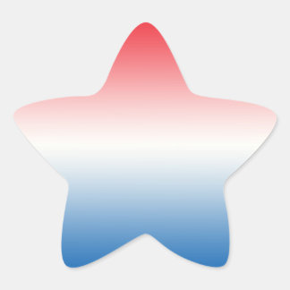 Red White & Blue Ombre Stern-Aufkleber