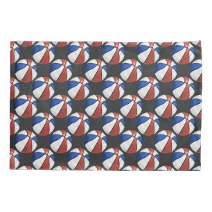 Red White Blue Painted Basketball Pattern Kissenbezug