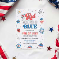 Red White Blue Party, Party in den USA Einladung