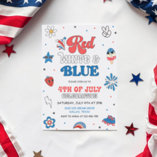 Red White Blue Party, Party in den USA Einladung