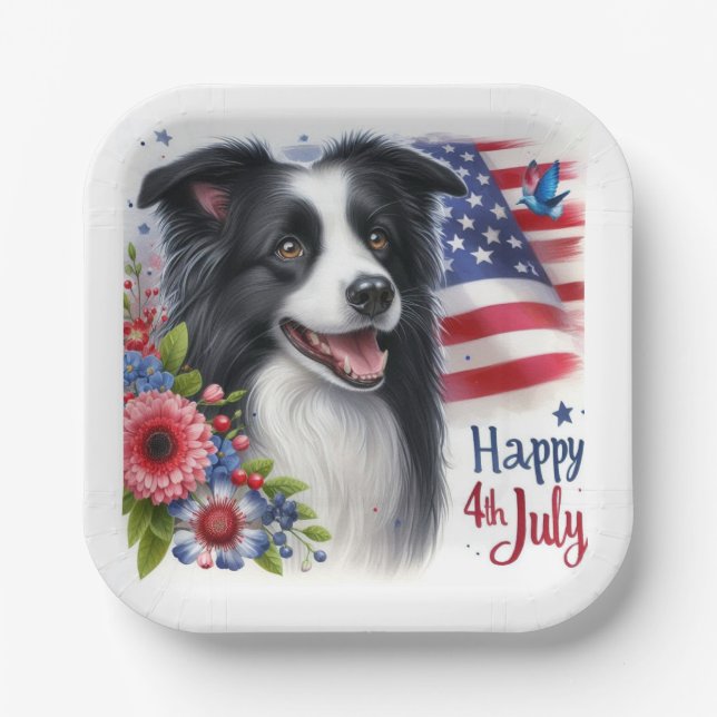 Red White Blue Patriotic 4. Juli Paper Plate Pappteller (Vorderseite)