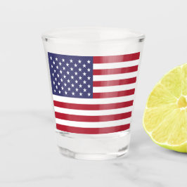 Red White & Blue Patriotic American Flag Schnapsglas