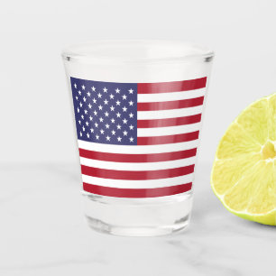 Red White & Blue Patriotic American Flag Schnapsglas