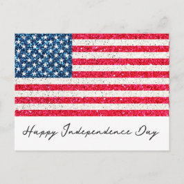 Red White Blue Patriotic American USA Flag Party Postkarte