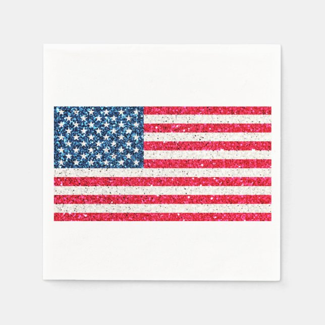Red White Blue Patriotic American USA Flag Party Serviette (Vorderseite)