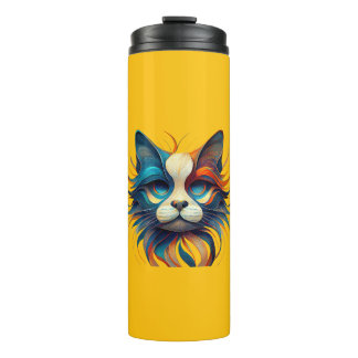 Red White & Blue Patriotic Cat Thermosbecher