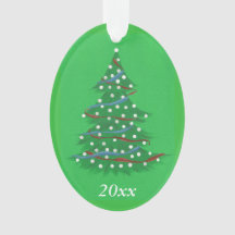 Red White Blue Patriotic Christmas Tree Ornaments