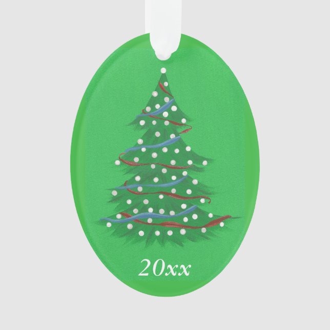 Red White Blue Patriotic Christmas Tree Ornaments Ornament (Vorderseite)