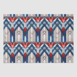 Red White Blue Patriotic gesteinigtes Glas 4. Juli Seidenpapier
