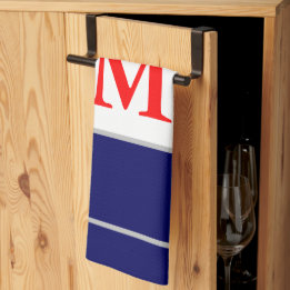 Red White Blue Patriotic Mit Monogramm Geschirrtuch
