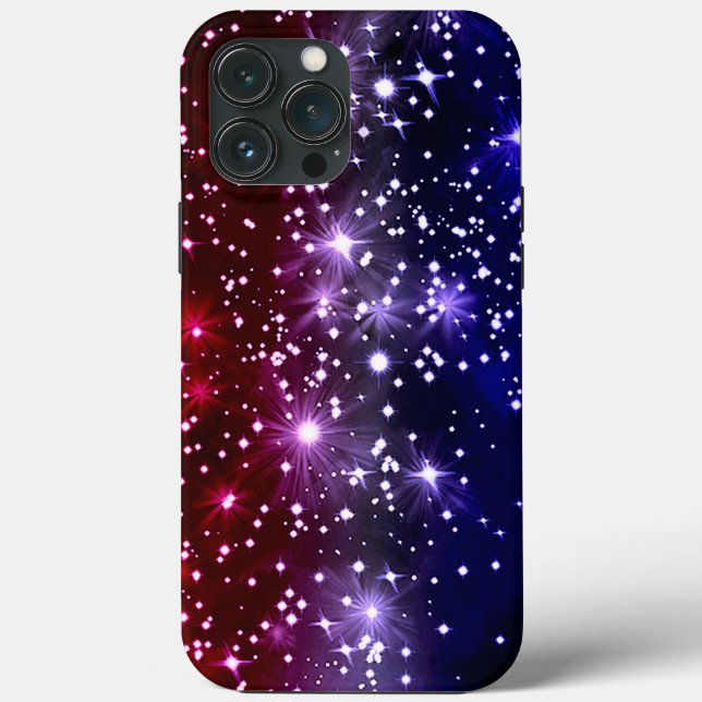 Red White & Blue Patriotic Sparkle Case-Mate iPhone Hülle (Rückseite)