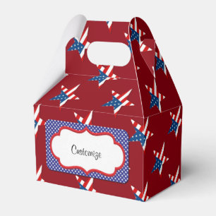 Red White & Blue Patriotic Stars Gable Fevor Box Geschenkschachtel