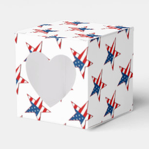 Red White & Blue Patriotic Stars Herzenstiftung Bo Geschenkschachtel