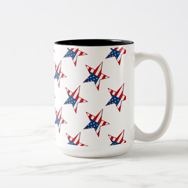 Red White & Blue Patriotic Stars Tasse 2 (Rechts)