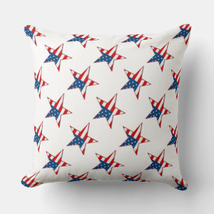 Red White & Blue Patriotic Stars Throw Kissen