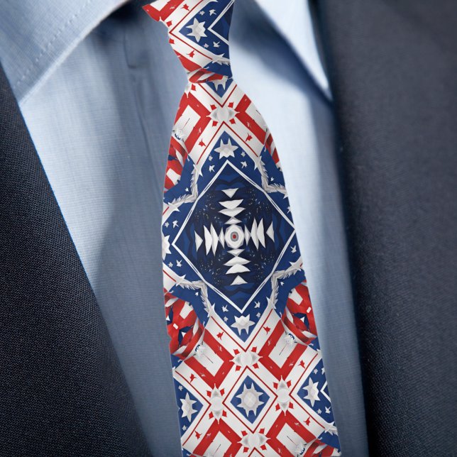 Red White Blue Patriotic Style Krawatte (Von Creator hochgeladen)