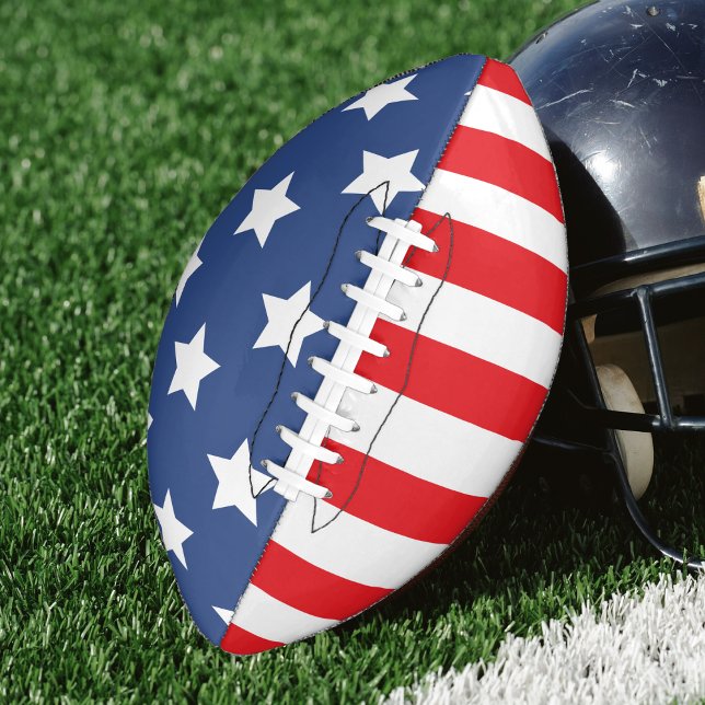 Red White & Blue Patriotic USA Flag Football (usa american flag football)