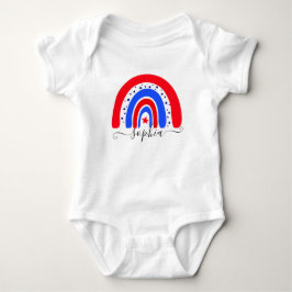 Red White & Blue Personalisiert Rainbow 4. Juli Baby Strampler