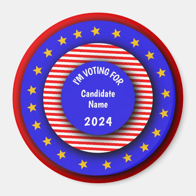 Red White Blue Political Magnet (Vorne)