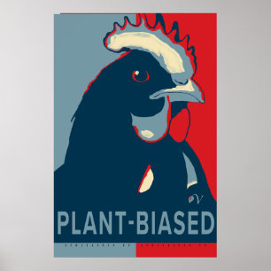 Red White Blue Pop Art Chicken Poster Pflanze-vore