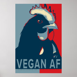 Red White Blue Pop Art Chicken Poster - Veganer AF