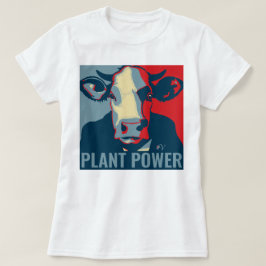 Red White Blue Pop Art Cow Tshirt Pflanze Power