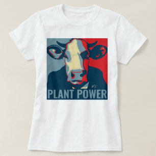 Red White Blue Pop Art Cow Tshirt Pflanze Power