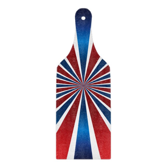 Red White Blue Radial Muster Schneidebrett (Vorderseite)