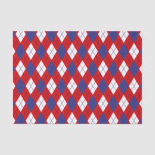Red White Blue Raute 1-GEWEBE WRAPPING PAPIER