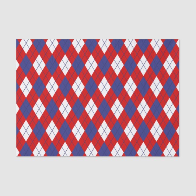 Red White Blue Raute 1-GEWEBE WRAPPING PAPIER (Vorderseite)