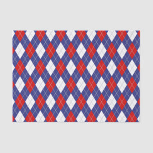 Red White Blue Raute 2-GEWEBE WRAPPING PAPIER