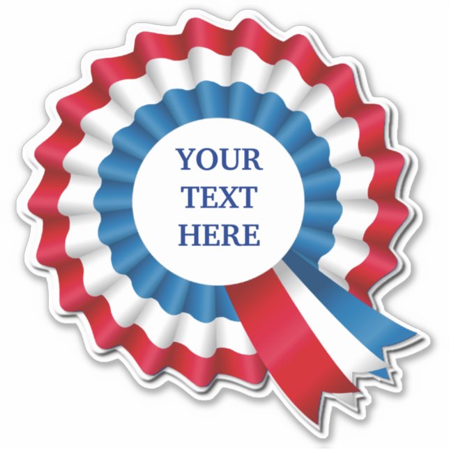 Red White & Blue Rosette Contour Aufkleber (Vorderseite)