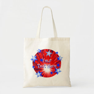 Red White Blue Round 'Your Text' Tasche für Firewo