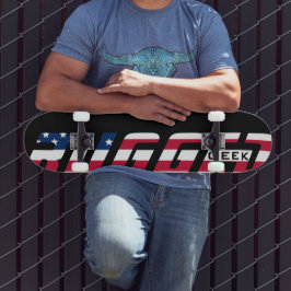 Red white blue RUGGGED GEEK US Flag Skateboard