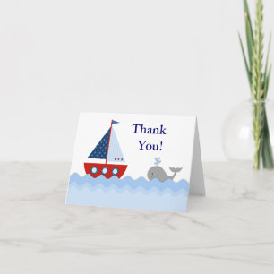 Red White Blue Sailboat Vielen Dank Karten