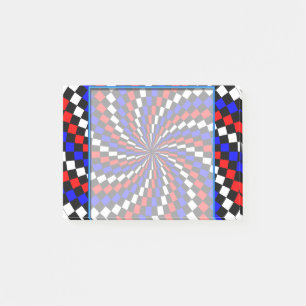 Red White Blue Schachbrett Spiral von Kenneth Yonc Post-it Klebezettel