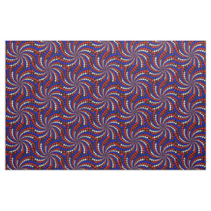 Red White Blue Schachbrett Spiral von Kenneth Yonc Stoff
