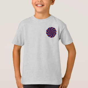 Red White Blue Schachbrett Spiral von Kenneth Yonc T-Shirt