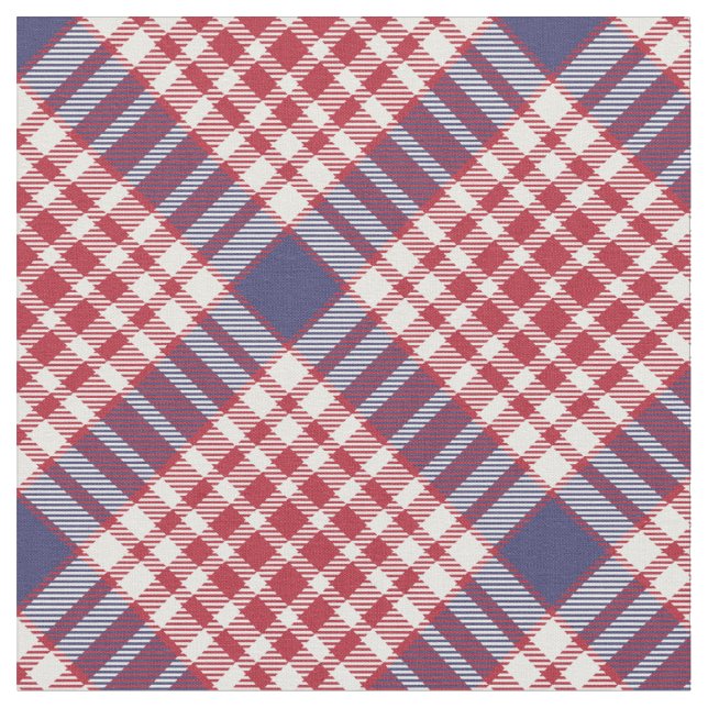 Red White Blue Seamless Tartan Stoff (Nahaufnahme)