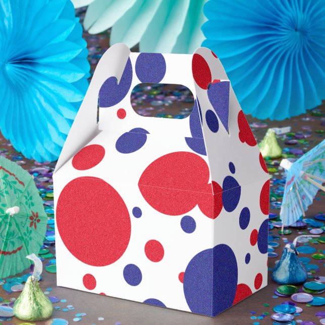 Red White Blue Shimmer Trump Riesiges Party Geschenkschachtel (Party)