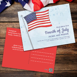 Red White Blue Simple American Flag Postkarte
