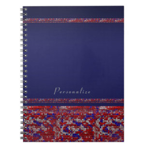 Red White & Blue Sparkle Sequins 4. Juli Bling Notizblock