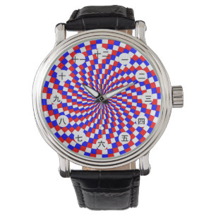 Red White Blue Spiral (JPN) von Kenneth Yoncich Armbanduhr