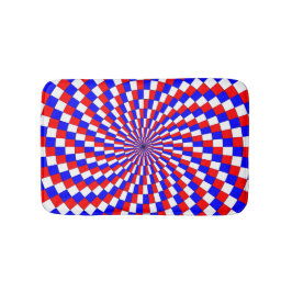 Red White Blue Spiral von Kenneth Yoncich Badematte